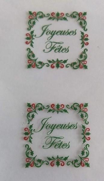 &quot;Joyeuses Fêtes&quot;Carré de feuilles (N075)-144