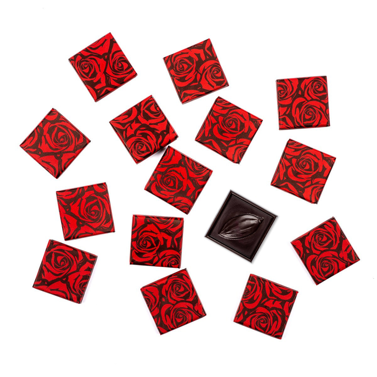 Valentine&#39;s Day chocolate square rose pattern - 4.5gr