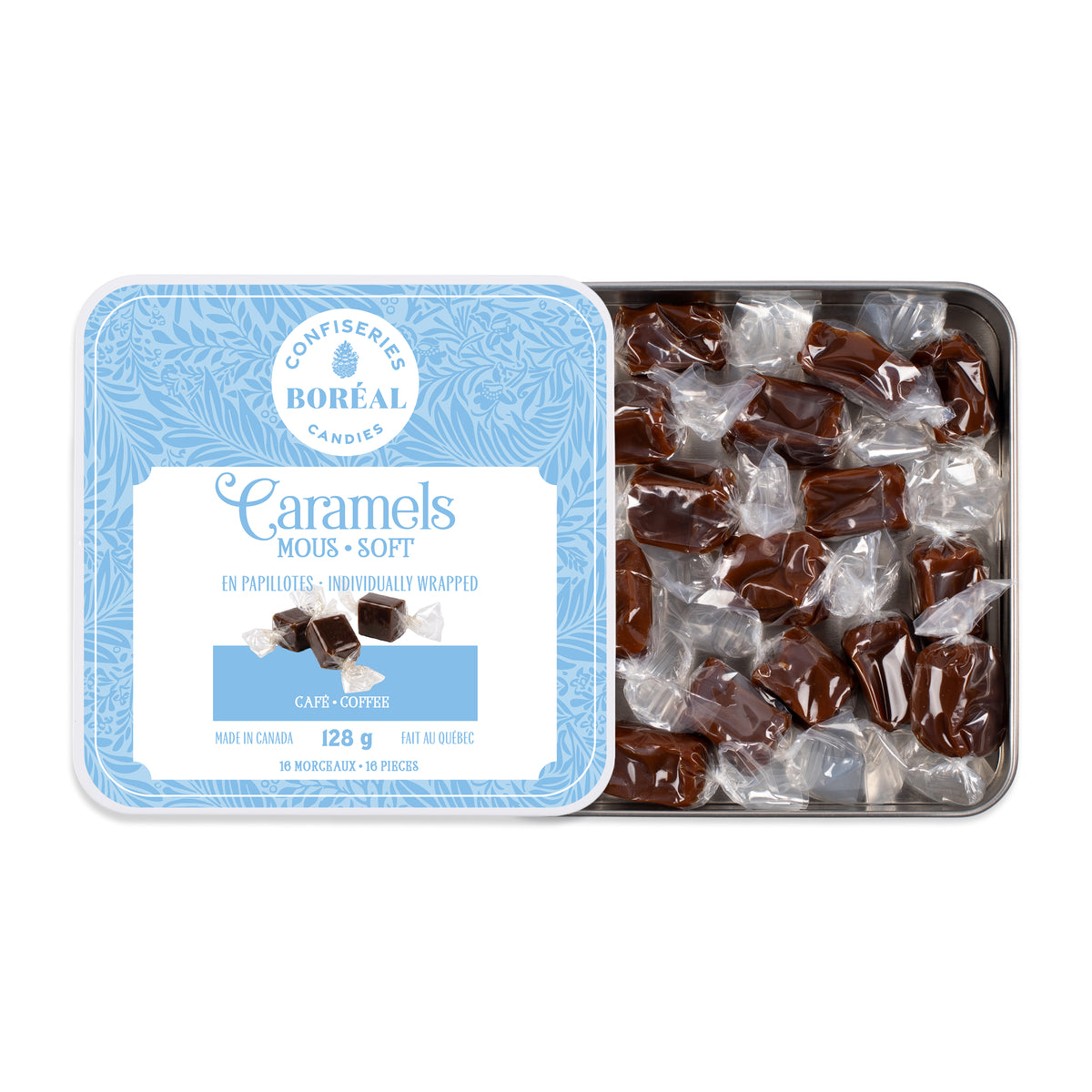 Boîte: Caramels MOUS - En papillotes : Café (128g)