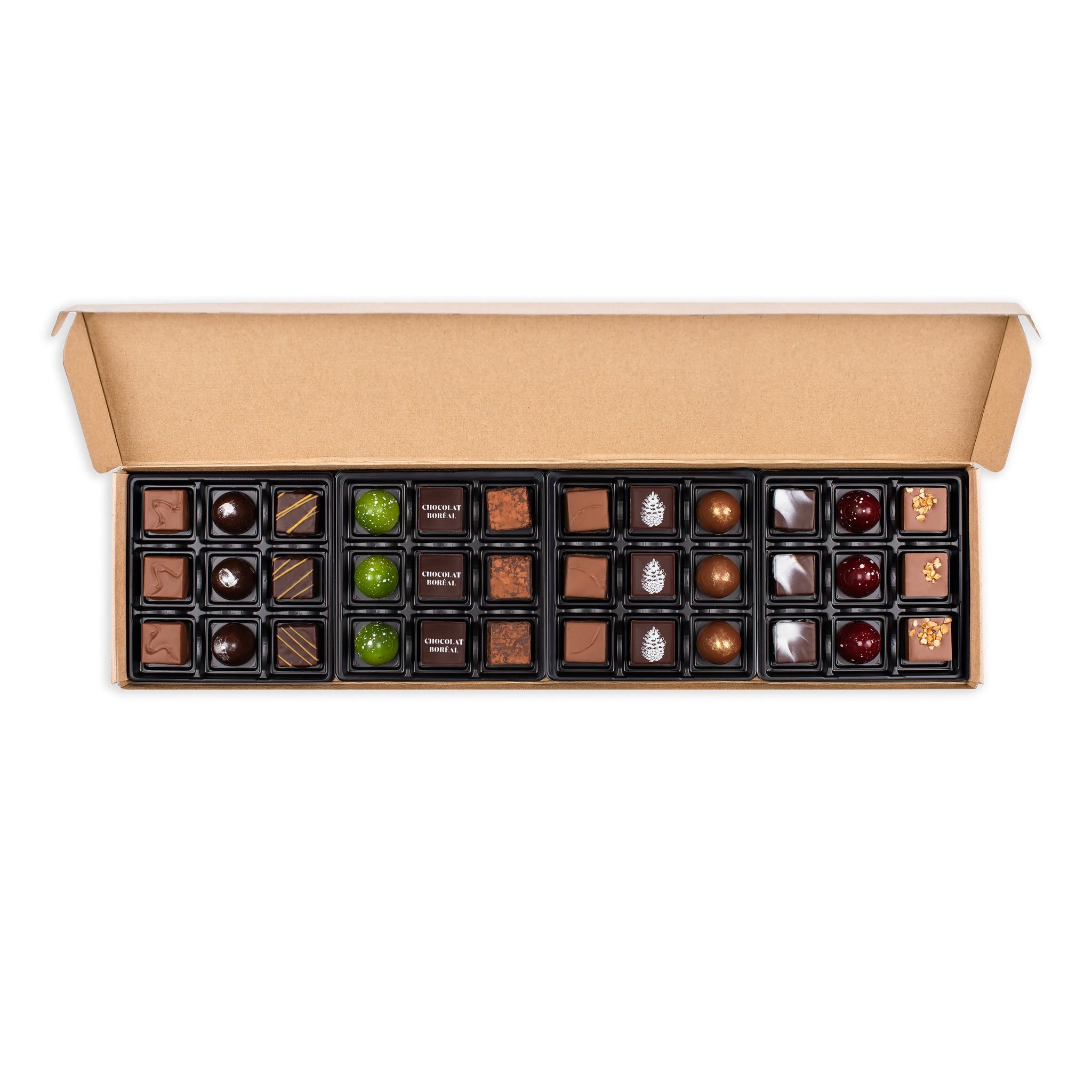 Fine chocolates assortment box - sleeve Thank You - Chocolat Boréal