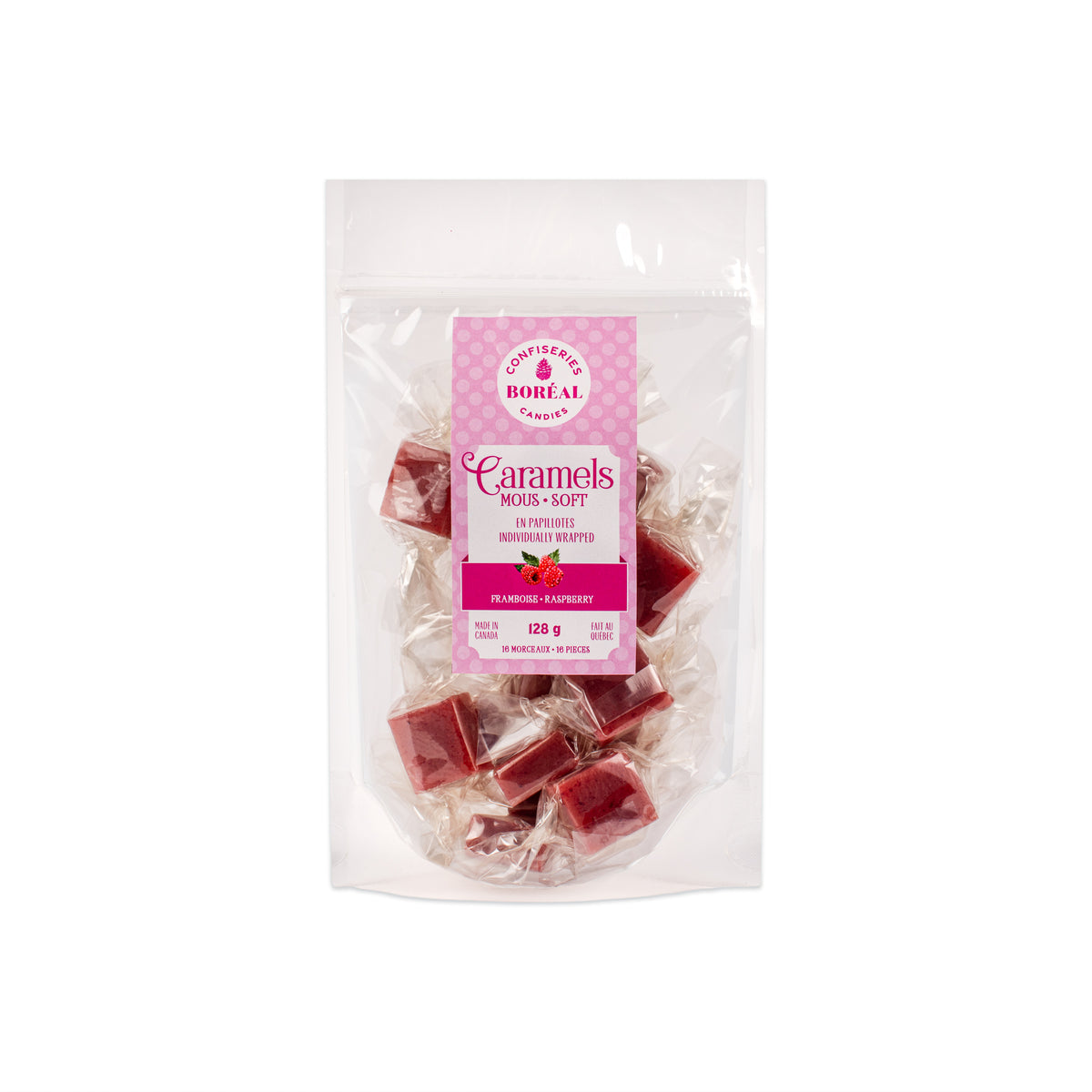 Caramels MOUS - En papillotes : Framboise (128g)