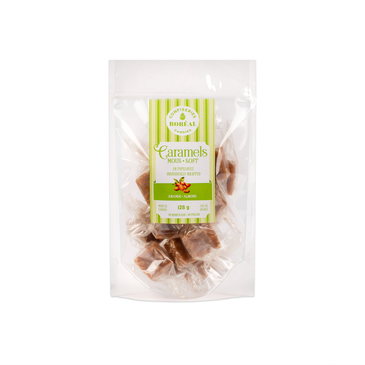 Caramels SOFT - Individually wrapped : Almond (128gr)
