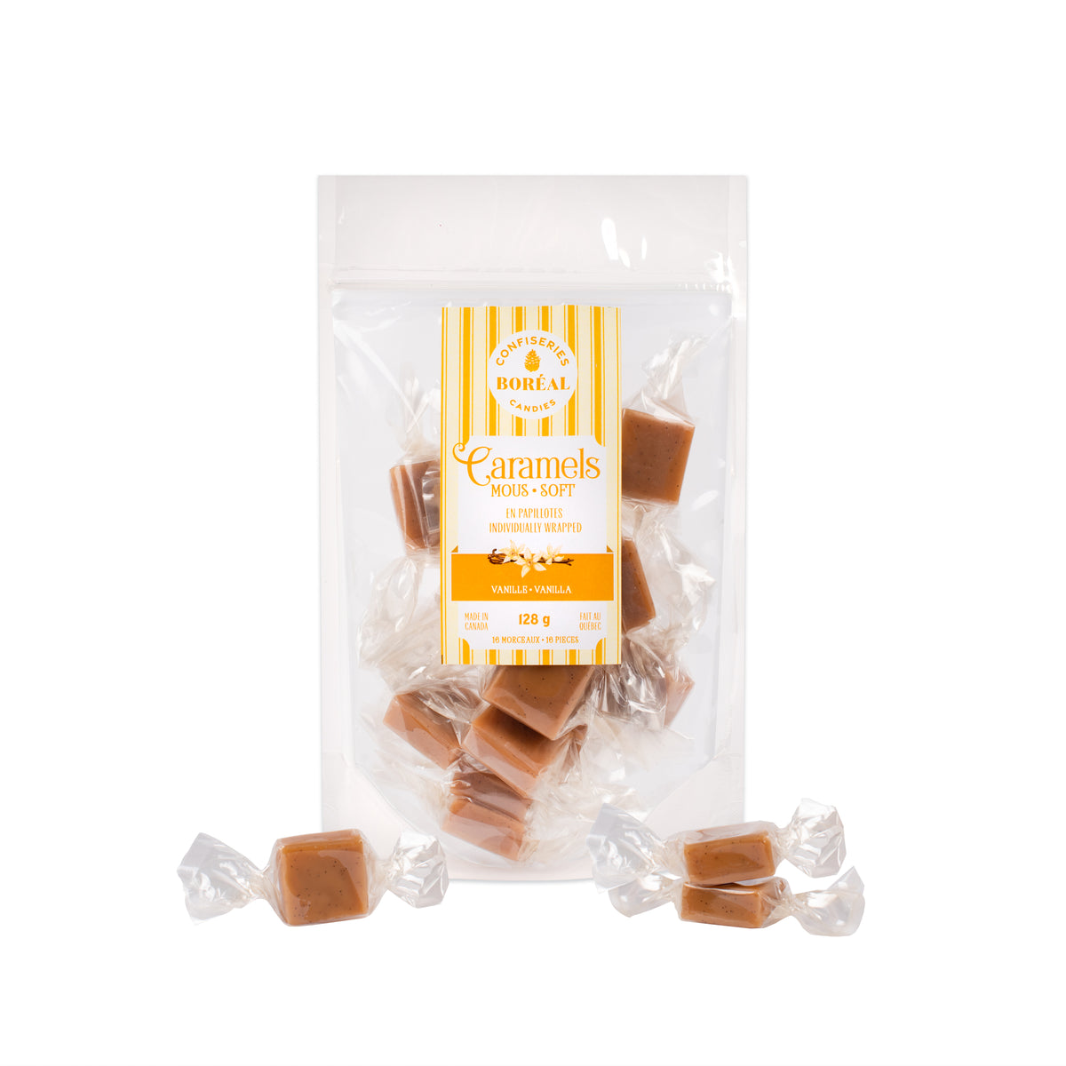 Caramels SOFT - Individually wrapped : Vanilla (128gr)