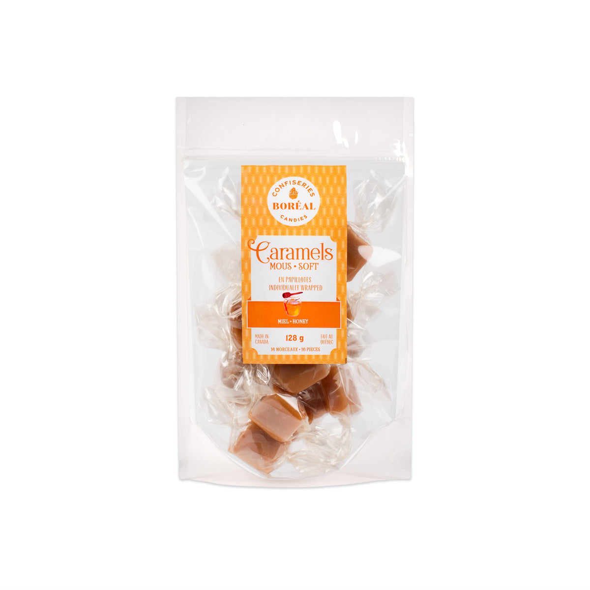 Caramels SOFT - Individually wrapped : Honey (128gr)
