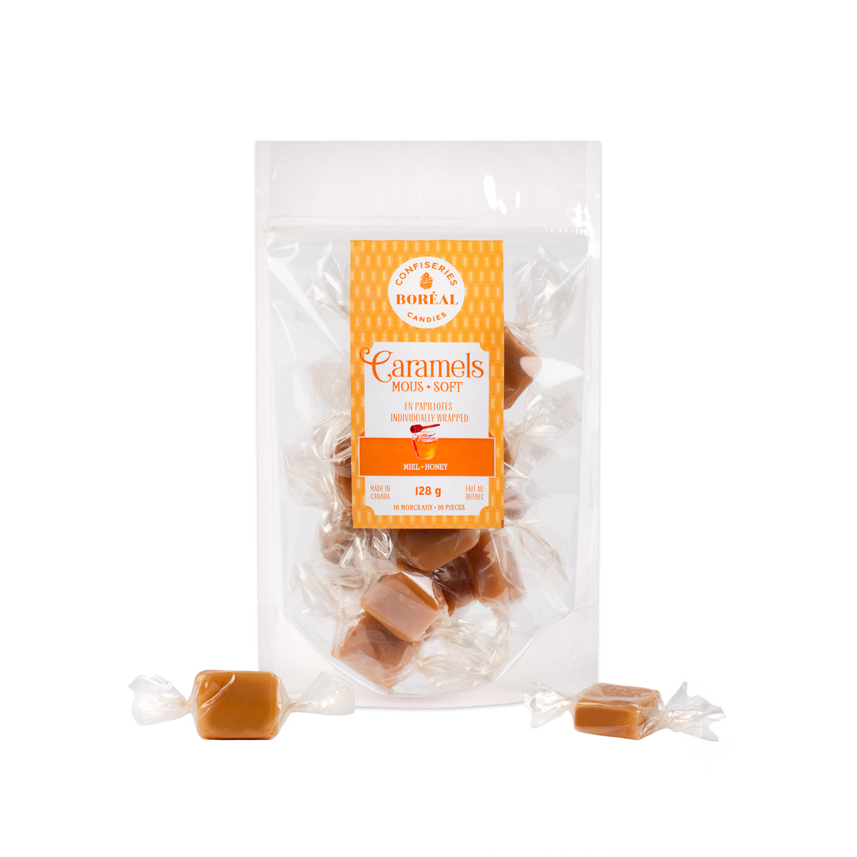 Caramels SOFT - Individually wrapped : Honey (128gr)