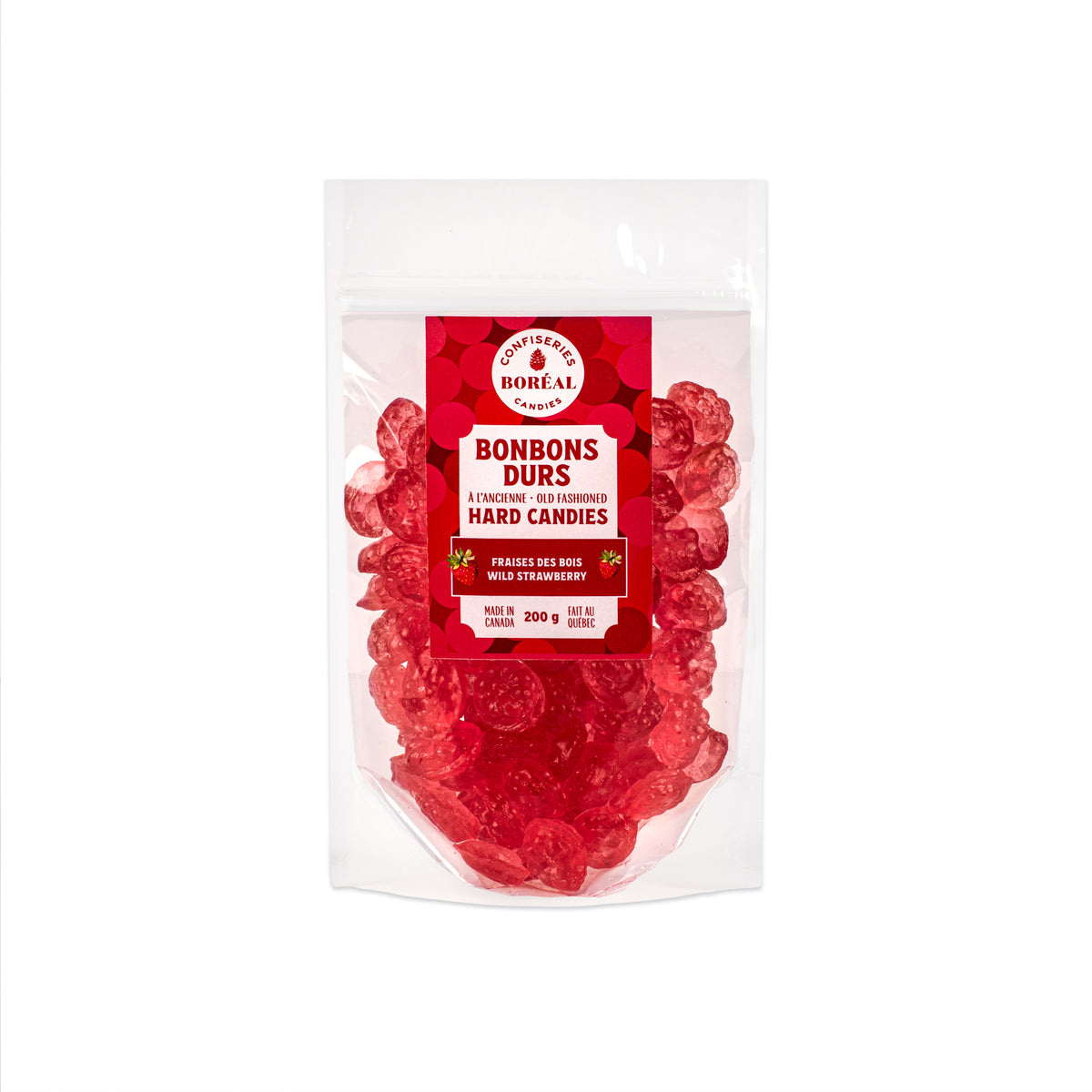 Sachet : BONBONS DURS à l'ancienne : Fraises des bois (200g)