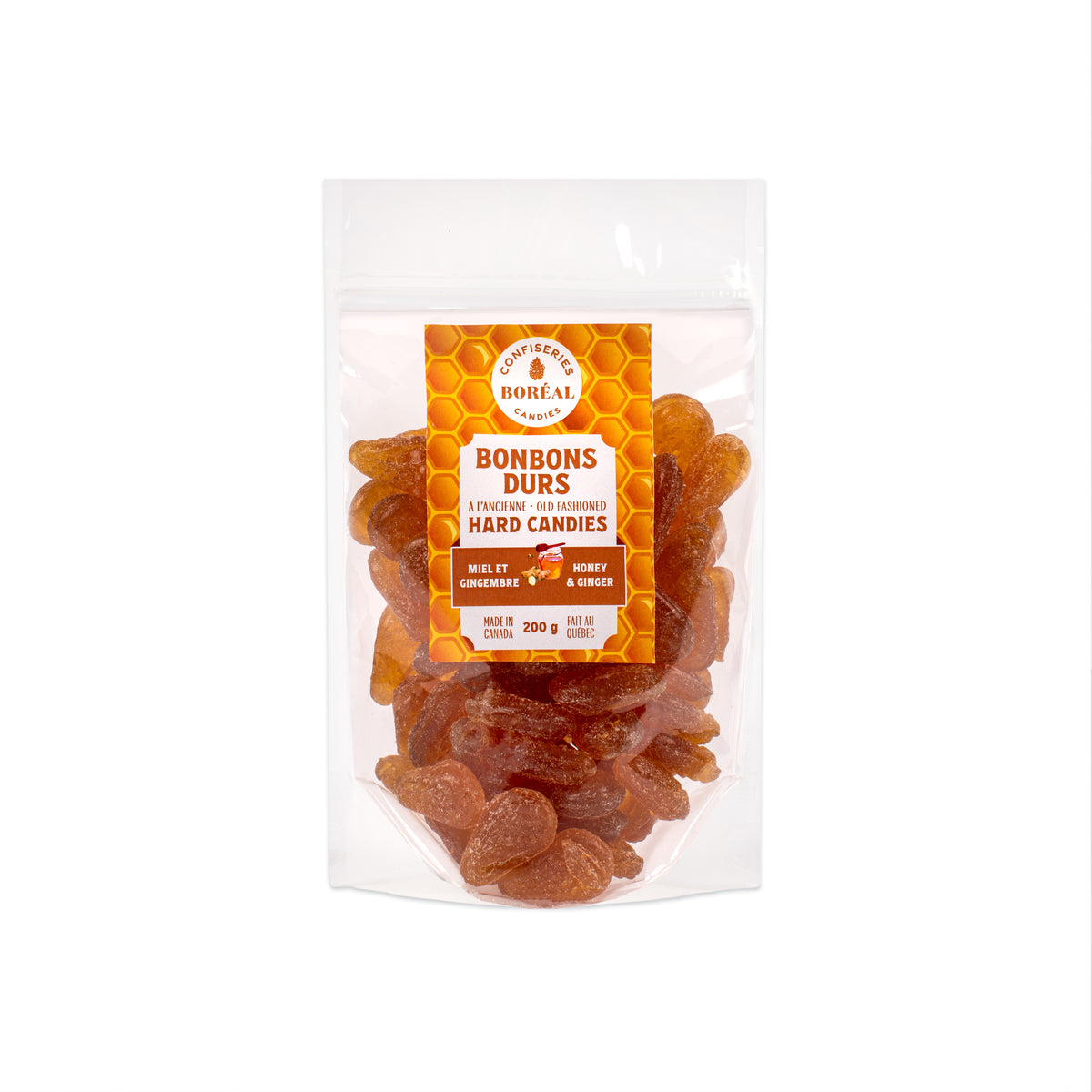Sachet - BONBONS DURS à l'ancienne : Miel et Gingembre (200g)