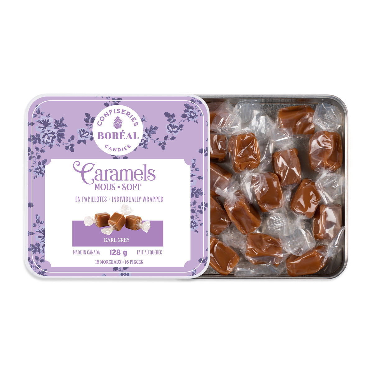 Boîte: Caramels MOUS - En papillotes : Earl grey (128g)