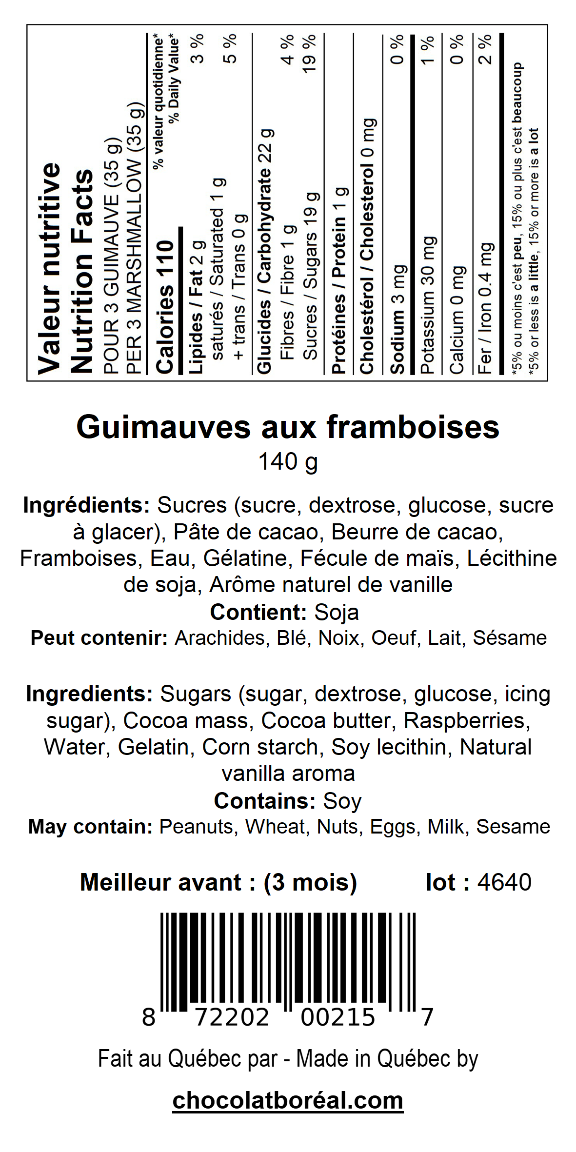 Guimauves NOIR - Framboise