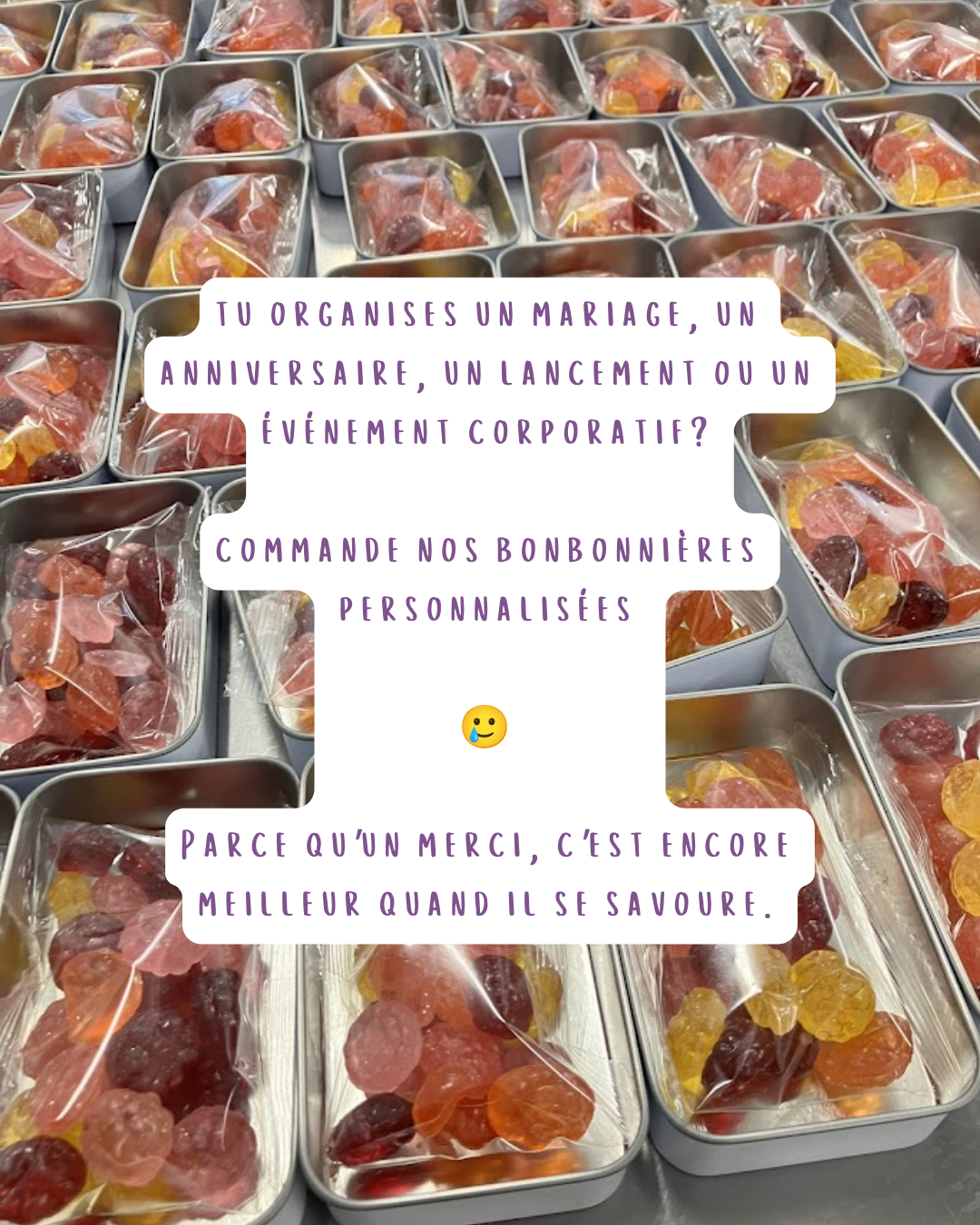 Boîte blanche en métal personnalisée - BONBONS DURS