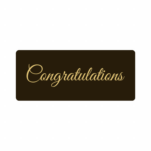 144 x R047 - "Congratulations" Noir (CH014 - 31 x 73 mm)