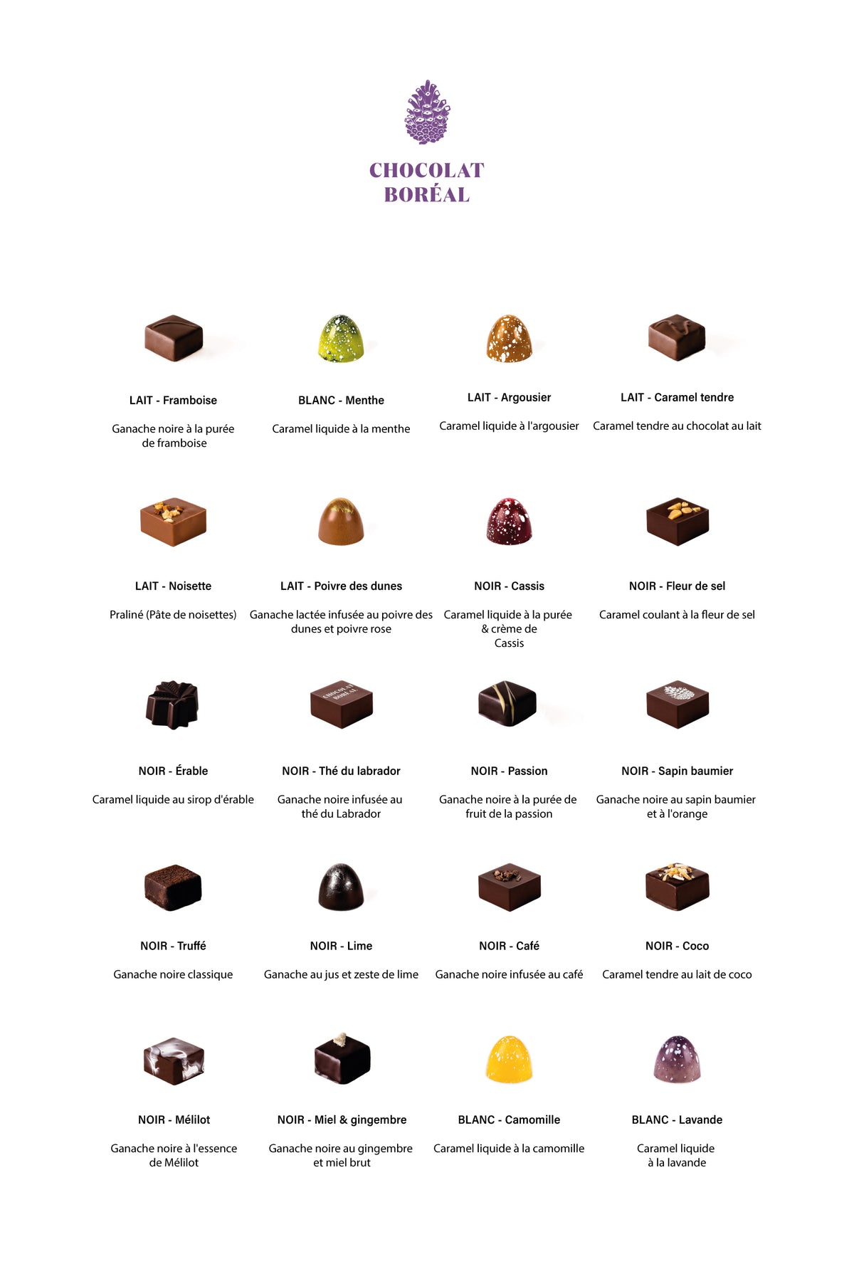 Boîte de 9 chocolats fins assortis