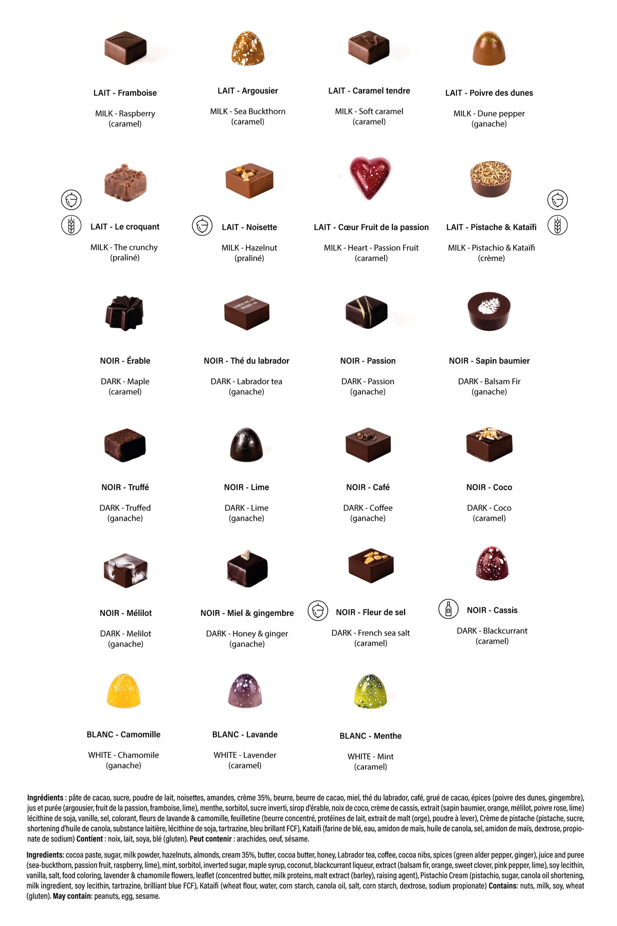 Boîte métallique blanche personnalisée de 9 chocolats assortis