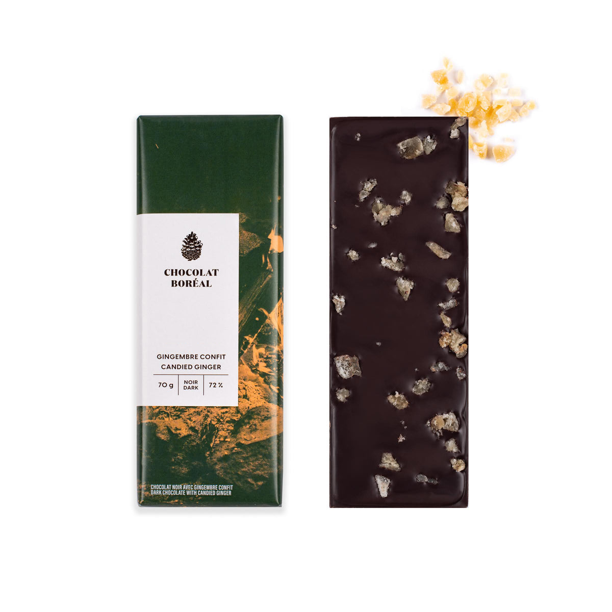 Organic ingredients DARK - Candied Ginger (70gr)