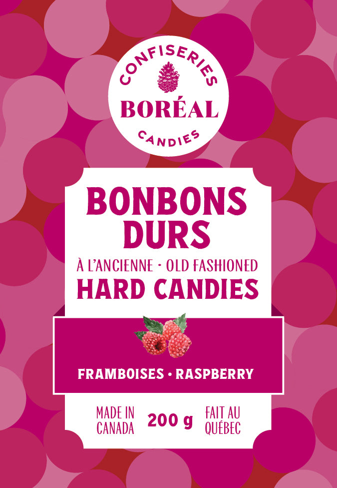 Sachet - BONBONS DURS à l'ancienne : Framboises (200g)