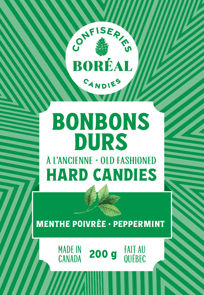 Sachet - BONBONS DURS à l'ancienne : Menthe poivrée (200g)