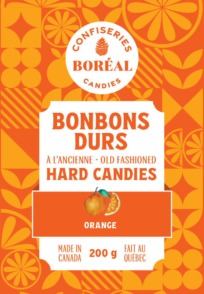 BONBONS DURS à l'ancienne : Orange (200 g)