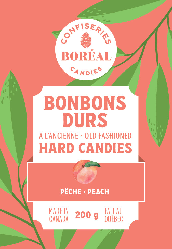 Sachet - BONBONS DURS à l'ancienne : Pêche (200g)