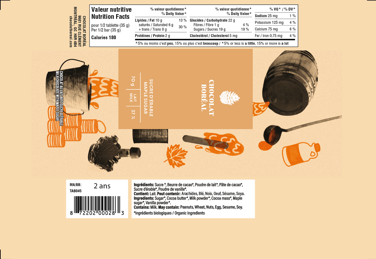 Sugaring time MILK - Organic ingredients maple sugar (70gr)