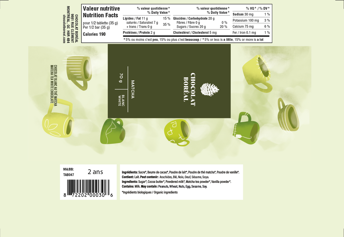 Tea time WHITE - Organic ingredients Matcha (70gr)