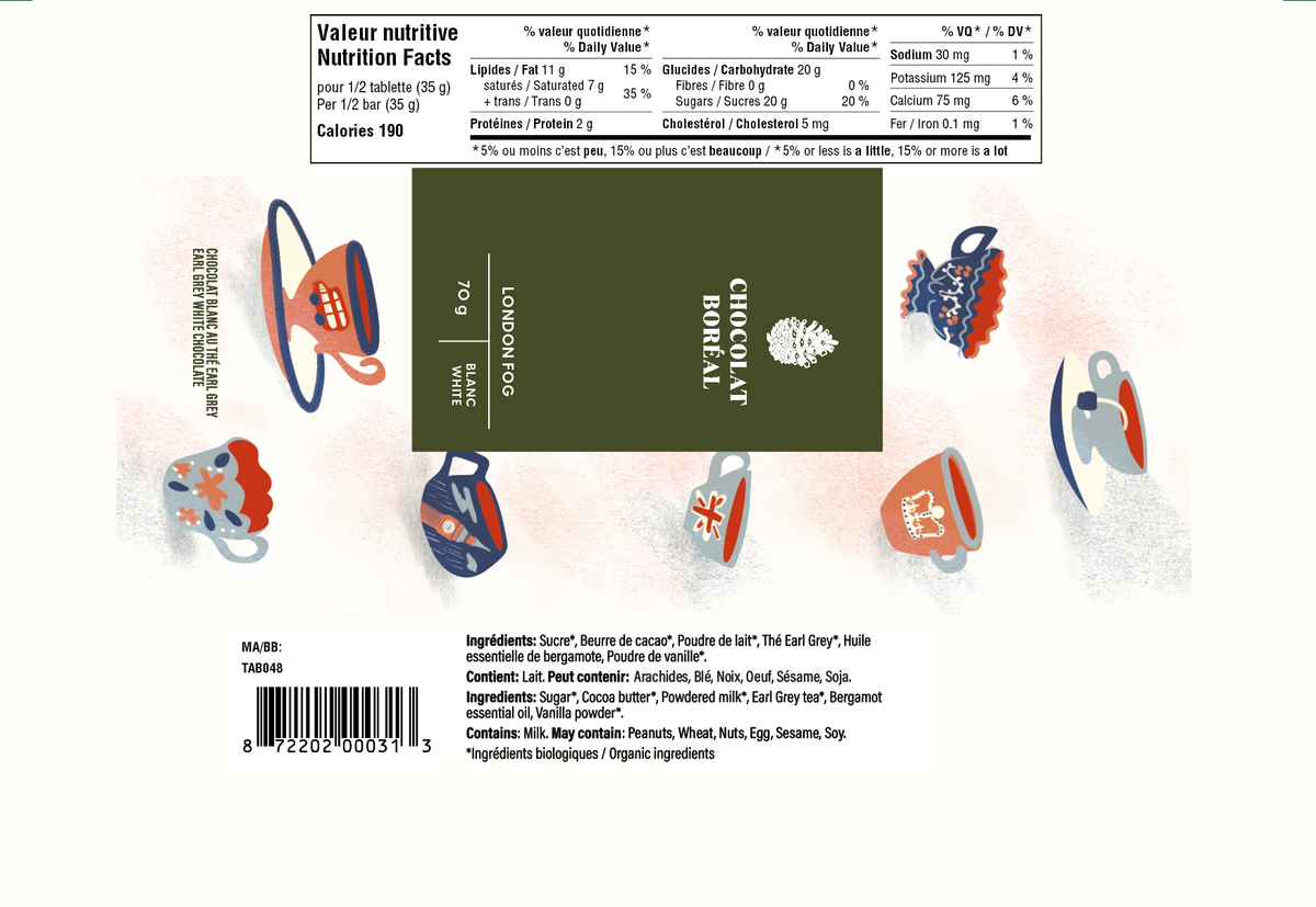 Tea time WHITE - London fog Organic ingredients (70gr)