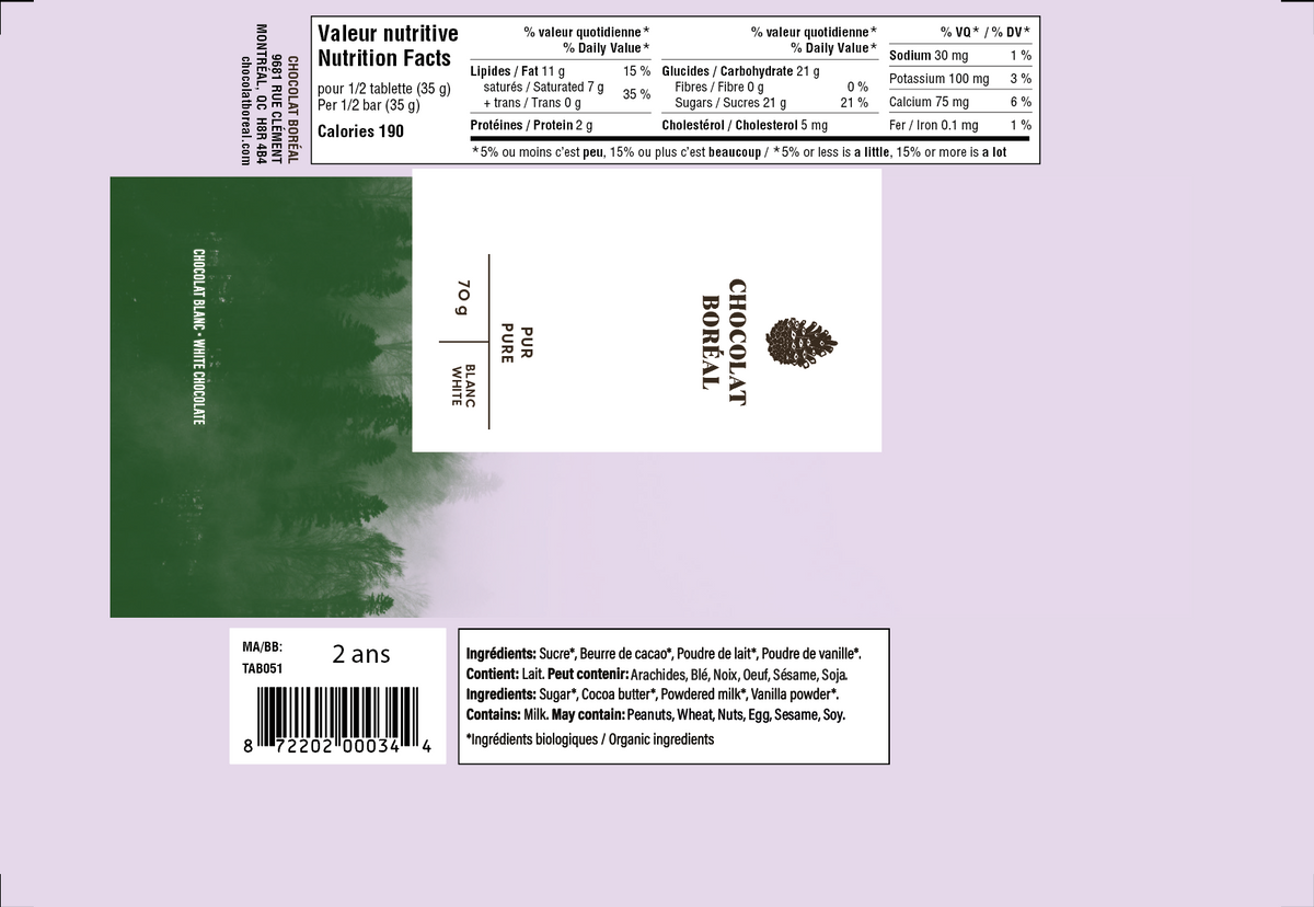 Organic ingredients WHITE - Pure (70gr)