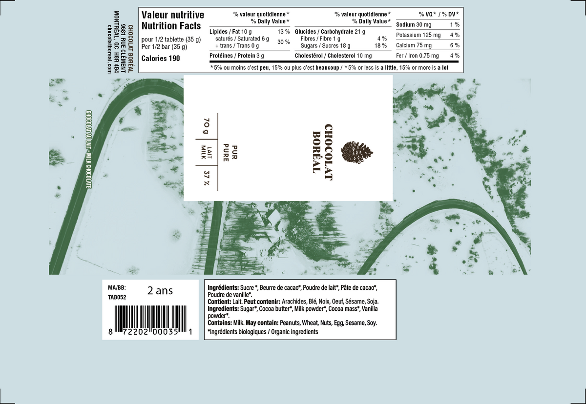 Organic ingredients MILK - Pure (70gr)