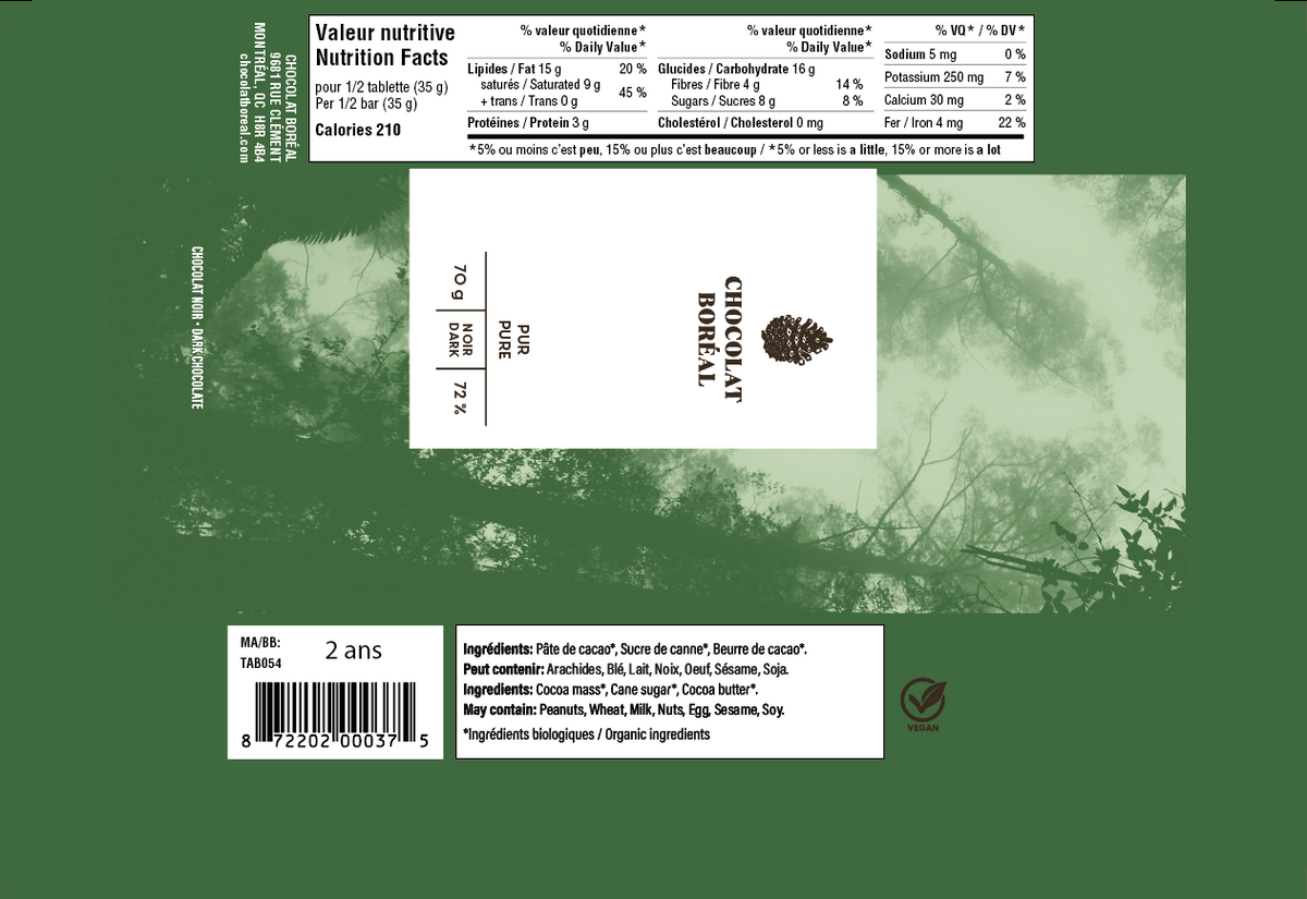 Organic ingredients DARK - Pure (70gr)