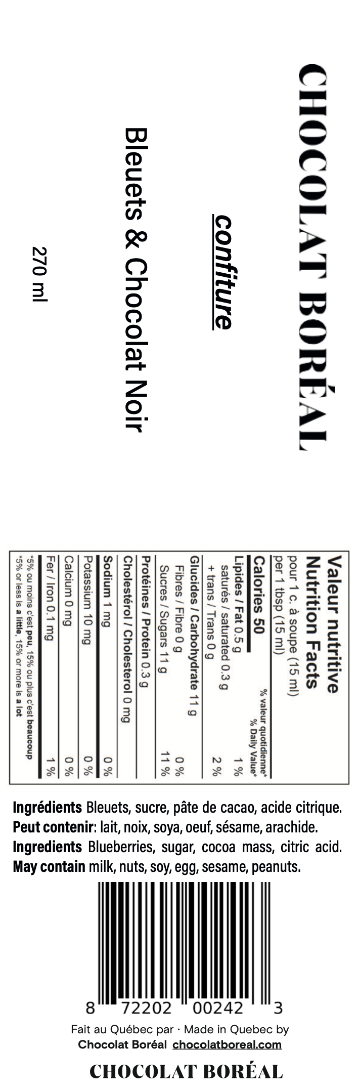 Confiture bleuets & chocolat noir