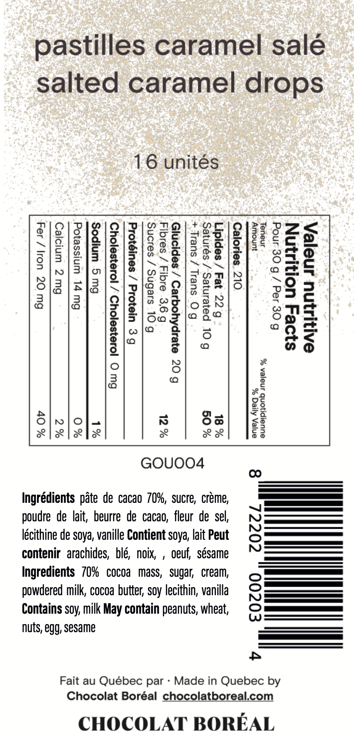 Salted caramel drops - 16 pieces