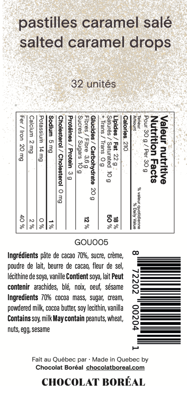 Salted caramel drops - 32 pieces