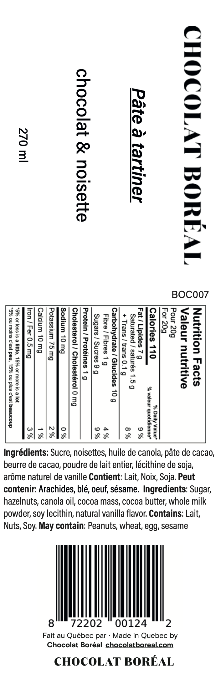 Pâte à tartiner chocolat et noisette
