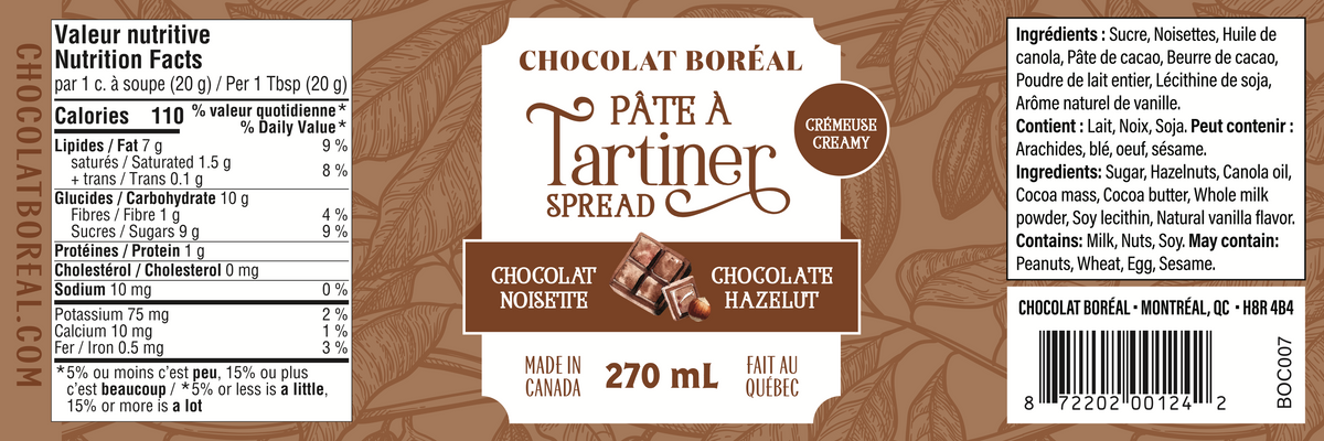 Pâte à tartiner chocolat et noisette