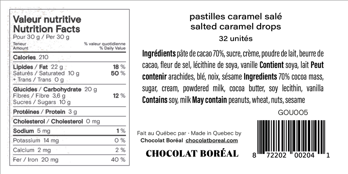 Salted caramel drops - 32 pieces