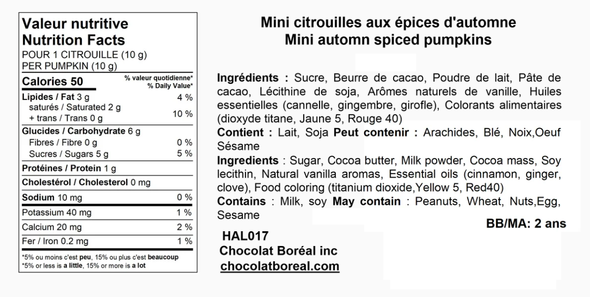 LAIT - Mini citrouilles aux épices d'automne en plateau (63)
