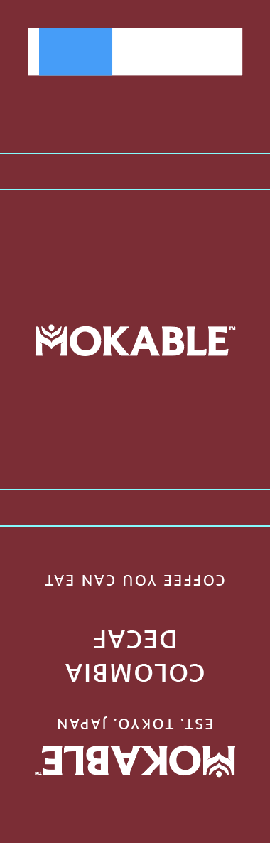 MOKABLE - Napolitain perso - COLOMBIA DECAF fond bordeaux - ALU OR (MOK001)