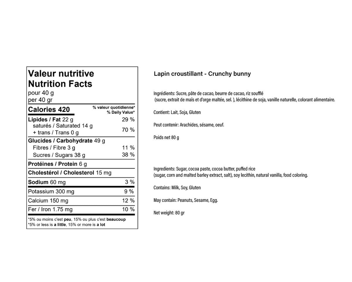 Lapin croustillant - Lait (80g)