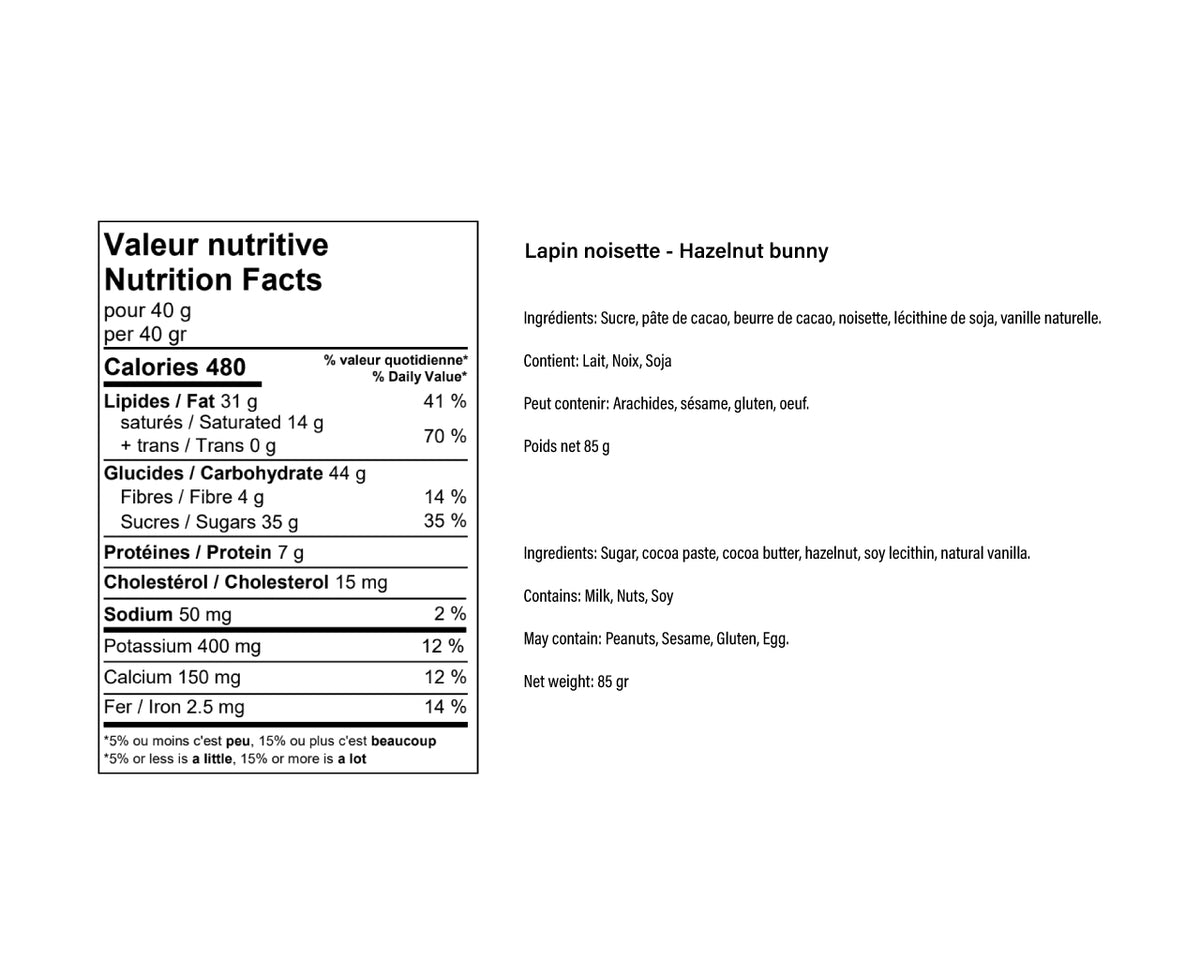 Lapin noisette - Lait (85g)