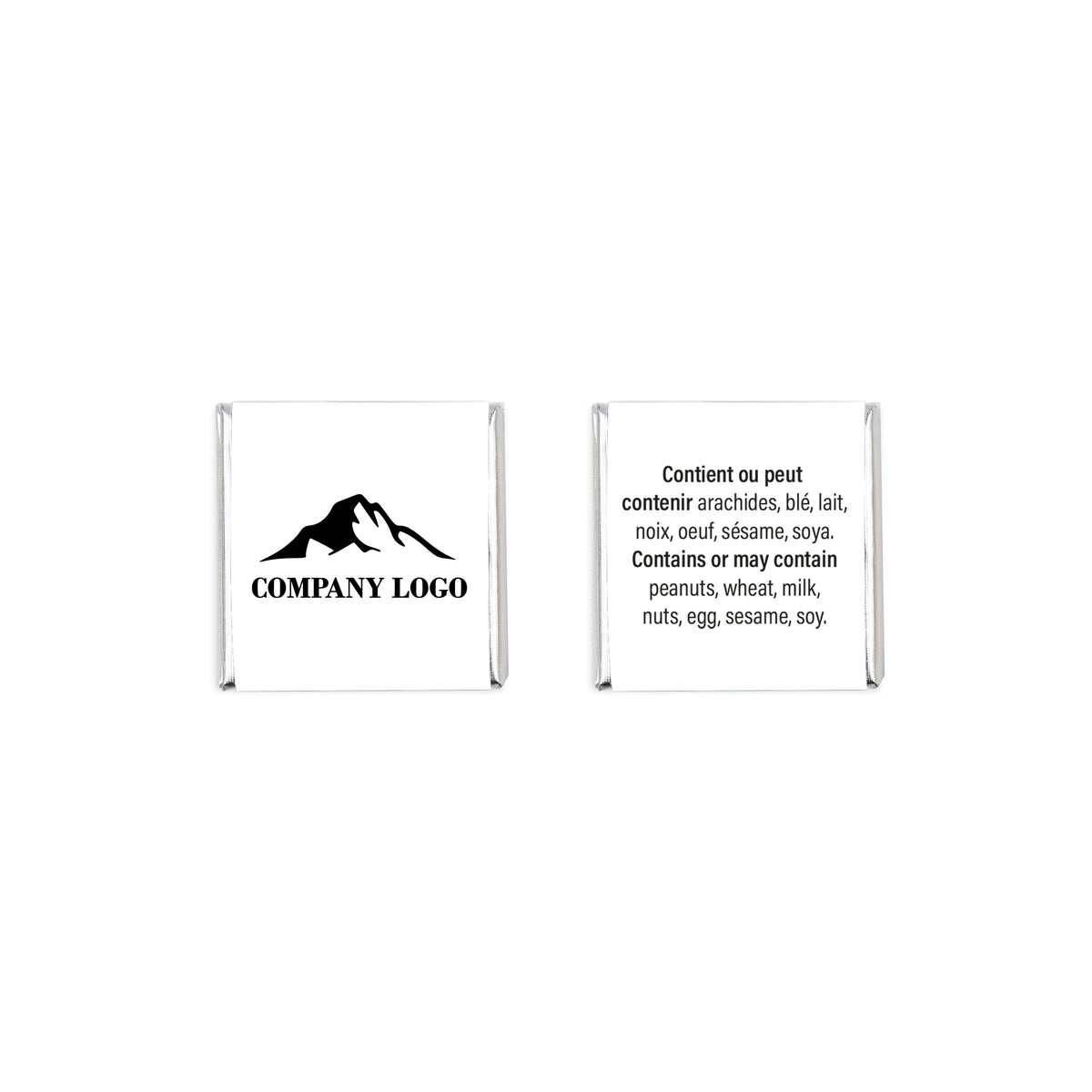 Boîte personnalisée de 48 carrés de chocolat personnalisés