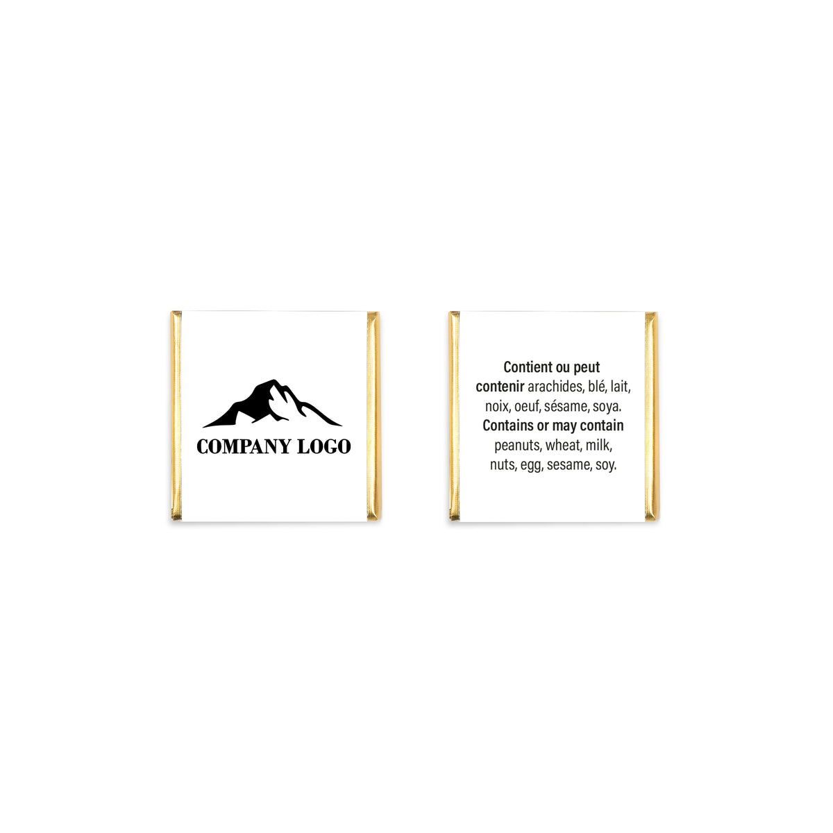 Boîte personnalisée de 48 carrés de chocolat personnalisés