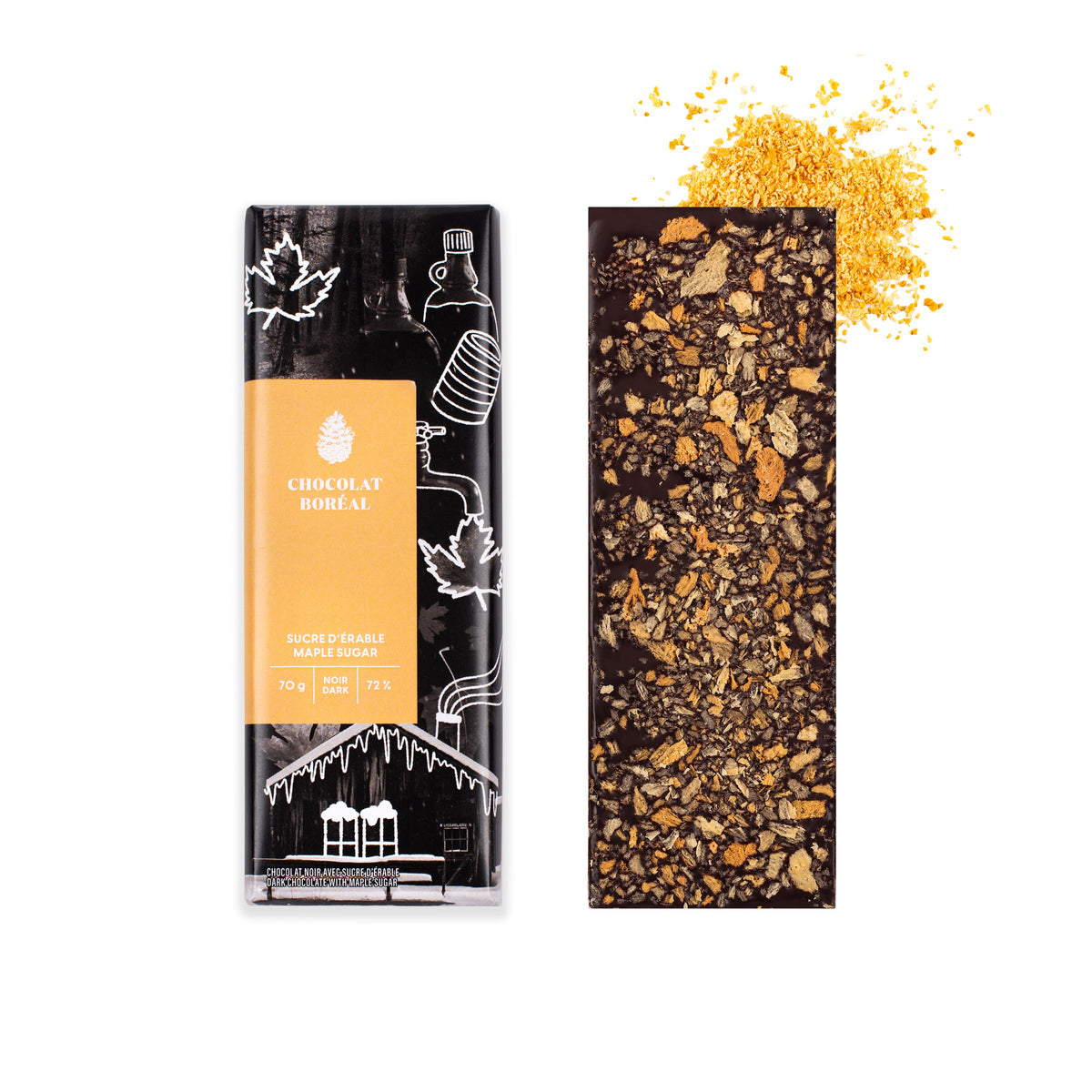 Temps des sucres NOIR - Sucre d&#39;érable ingrédients biologique (70g)