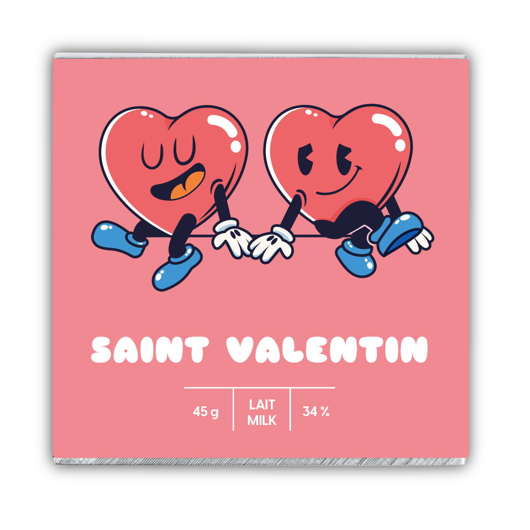 Tablette carré Saint Valentin personnages (45g)