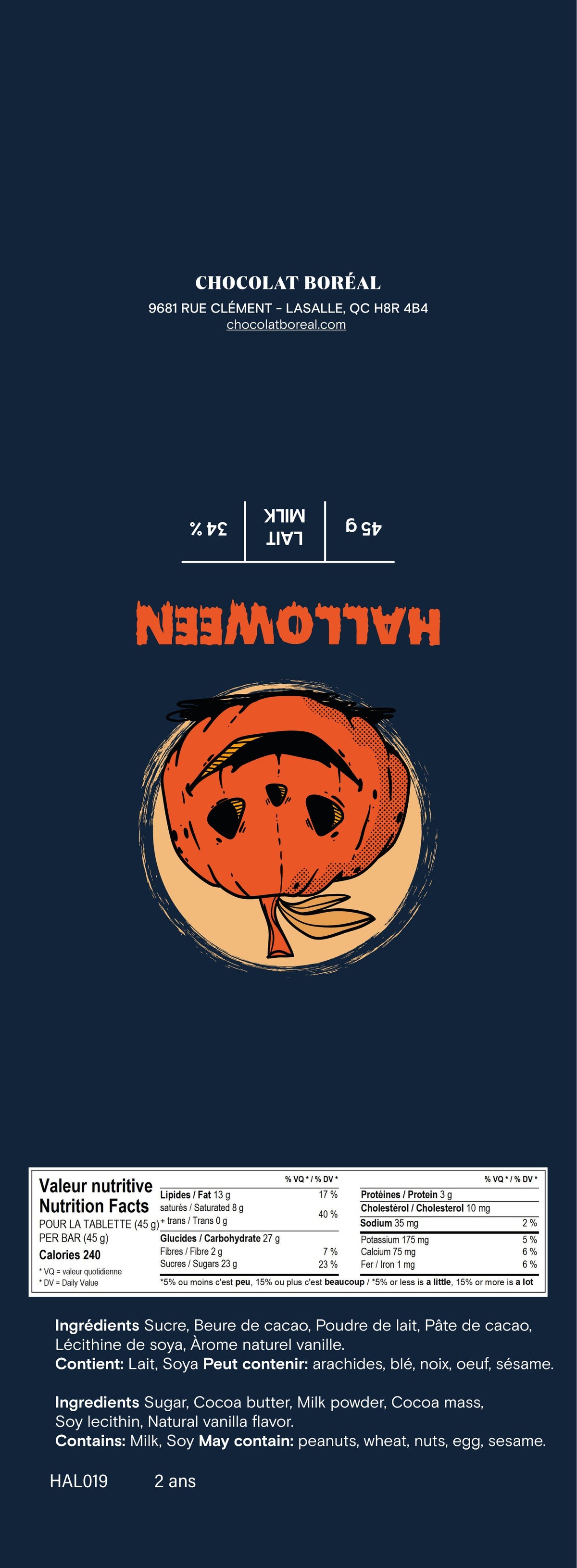 Halloween Square Chocolate Bar (45 gr)