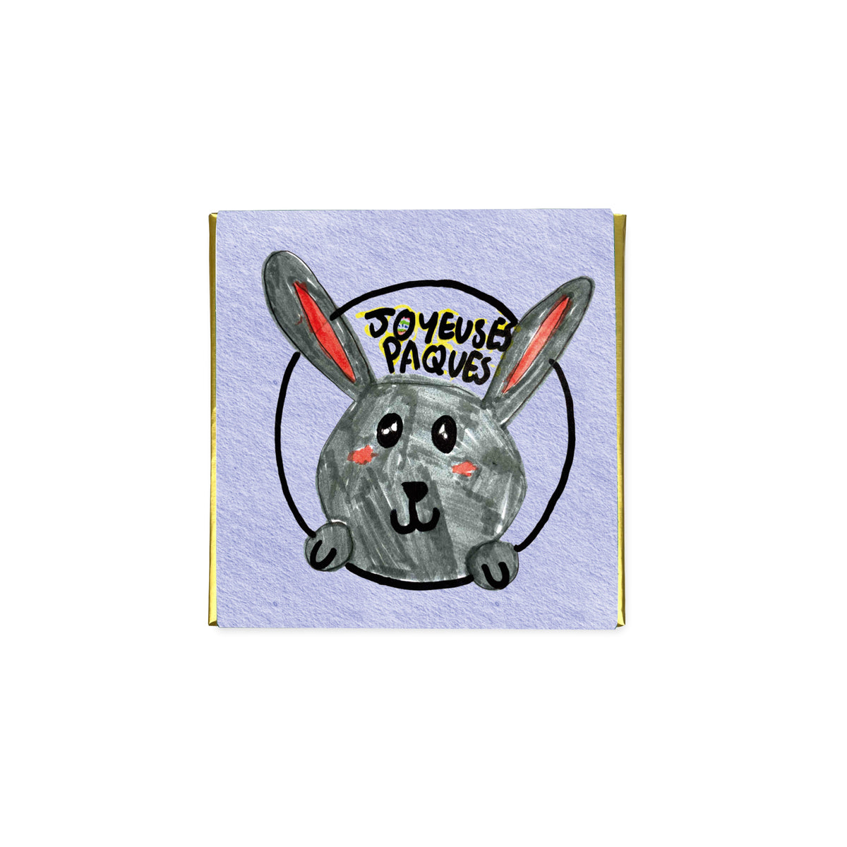 Square milk chocolat bar - Joyeuses Pâques!