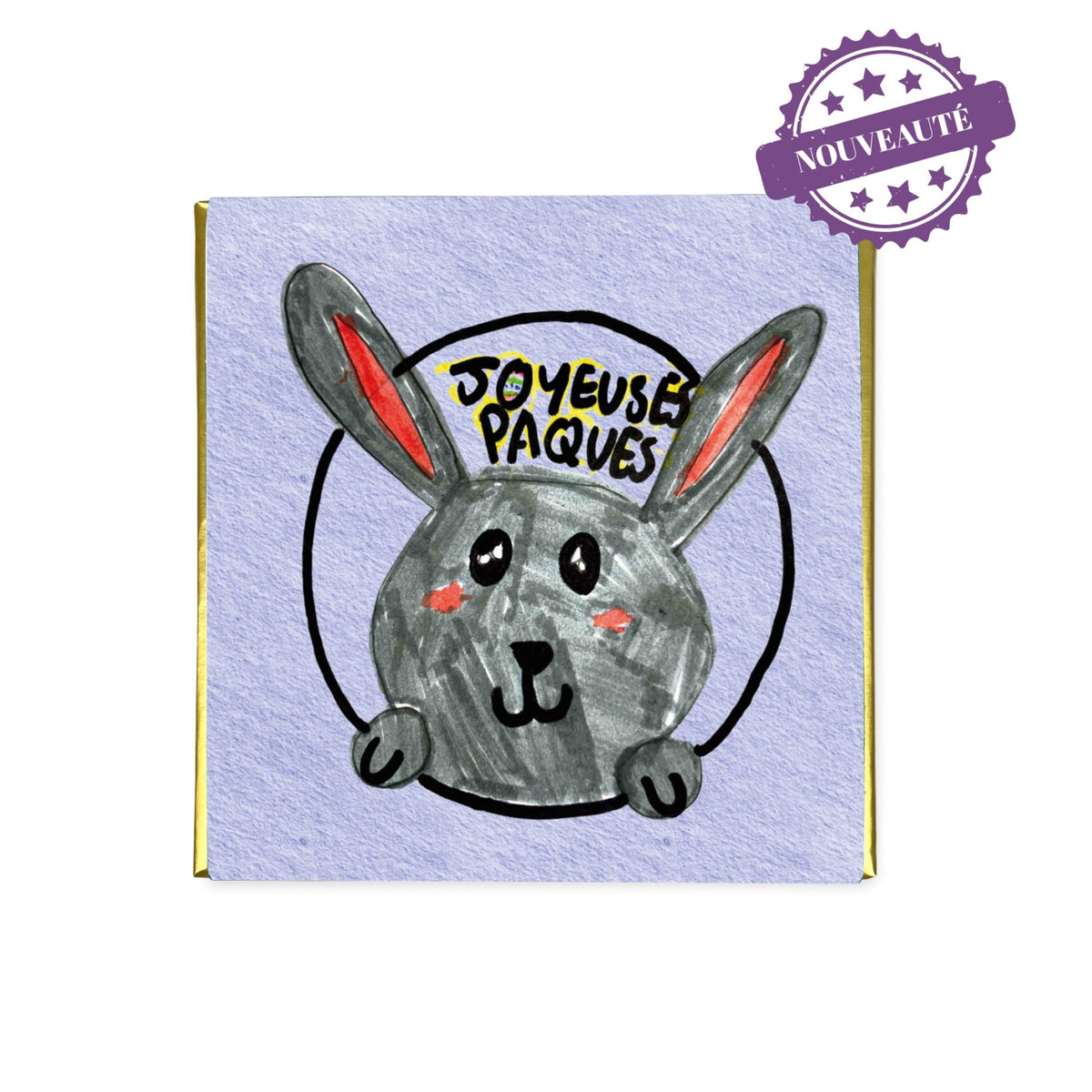 Square milk chocolat bar - Joyeuses Pâques!