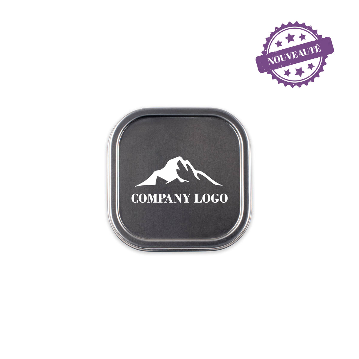 Boîtes métalliques grises personnalisées de 4 chocolats