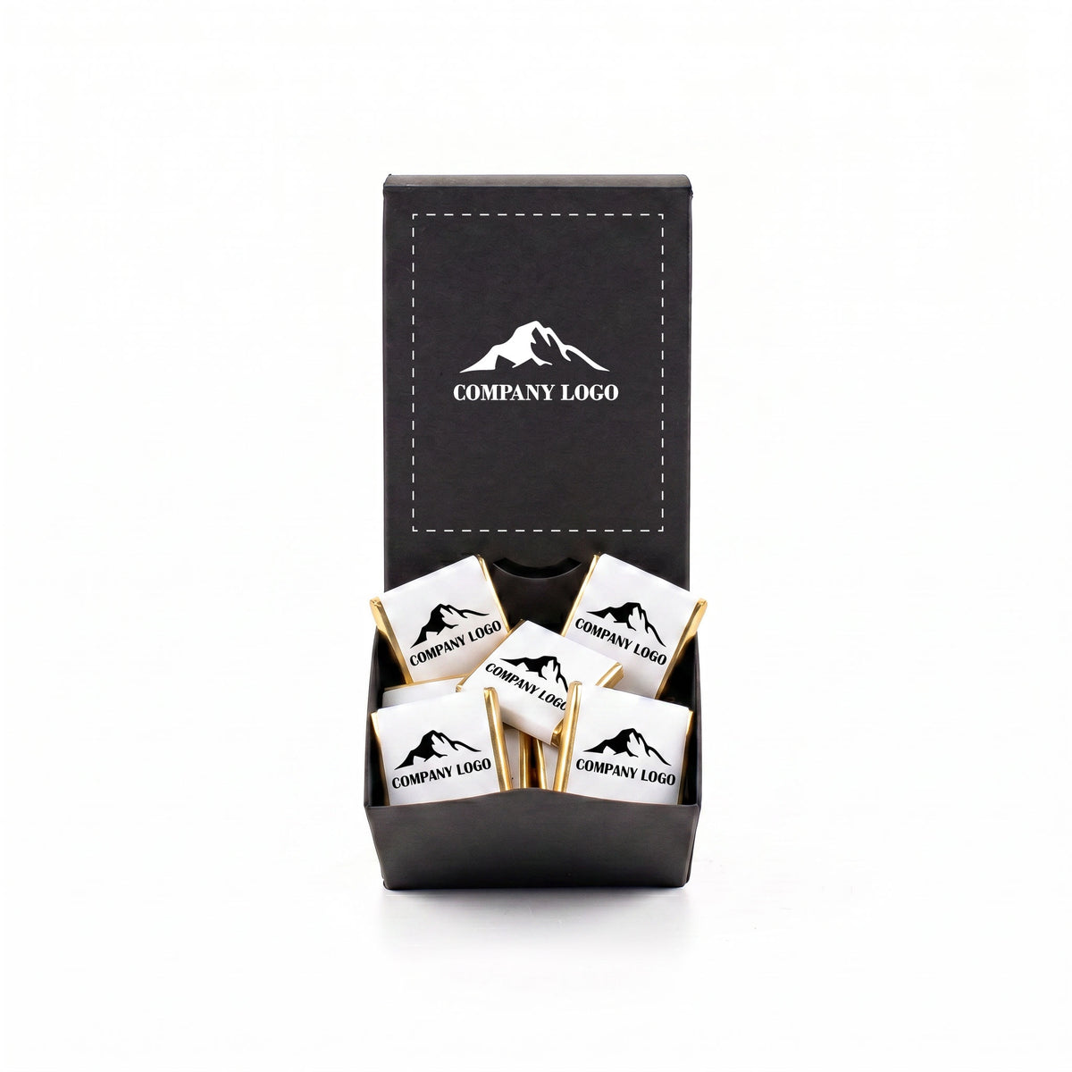 Boîte personnalisée de 48 carrés de chocolat personnalisés