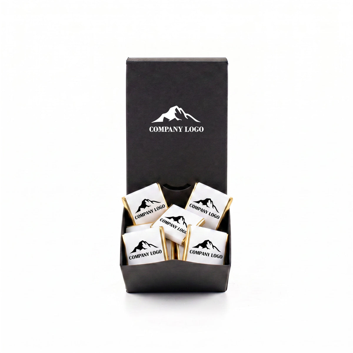 Boîte personnalisée de 48 carrés de chocolat personnalisés