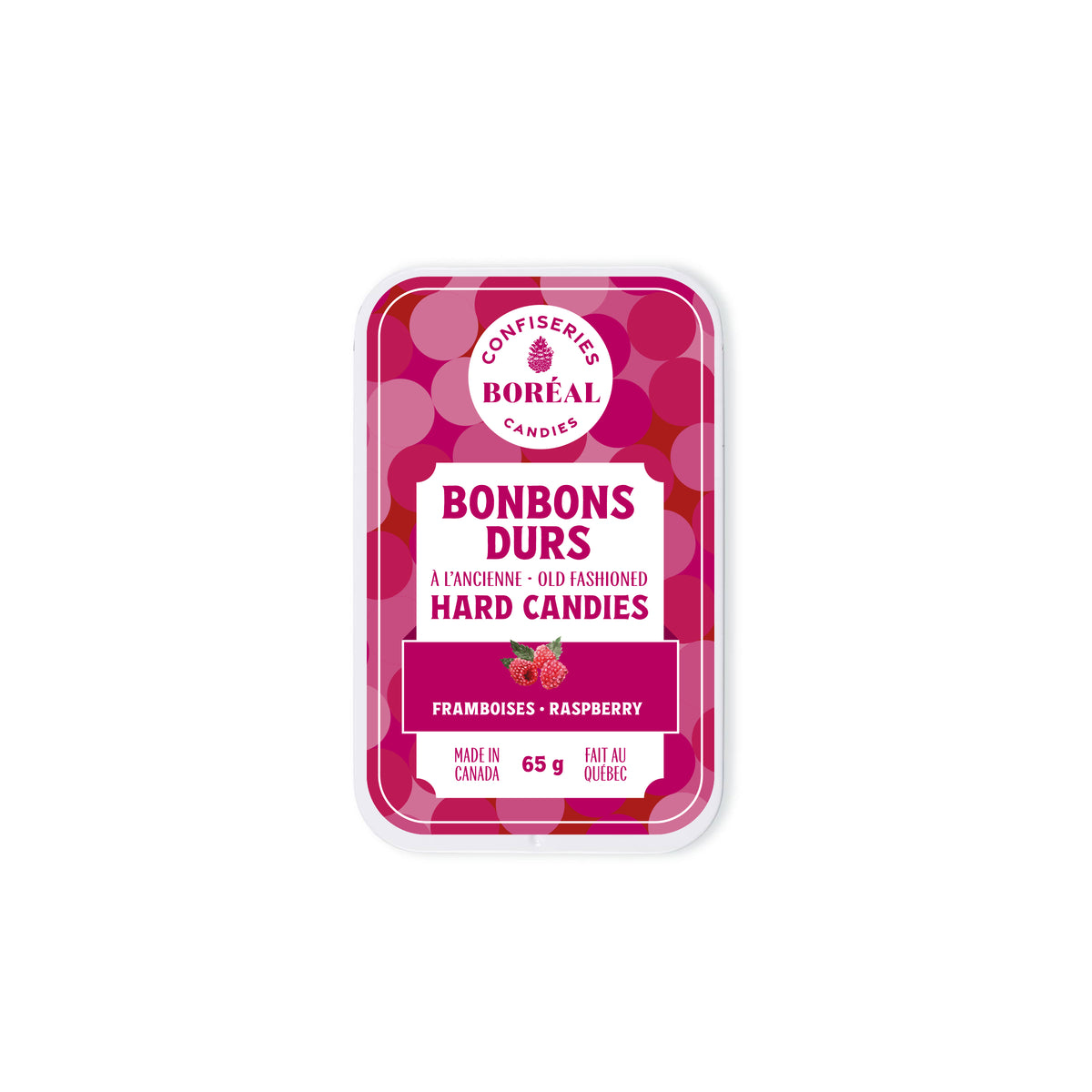 BONBONS DURS à l'ancienne : Framboises (65g)