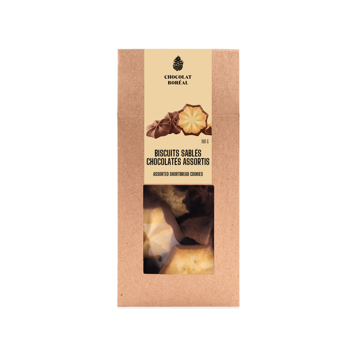 Assorted chocolate shortbread cookies (90gr) (GOU32)